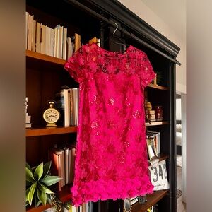 Elegant Pink Lace Dress